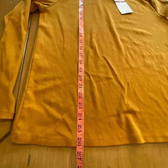 Women’s Long Sleeve Cotton Crew Neck Tee Accent Buttons Gold Burnt Orange NEW xl - Picture 7 of 15